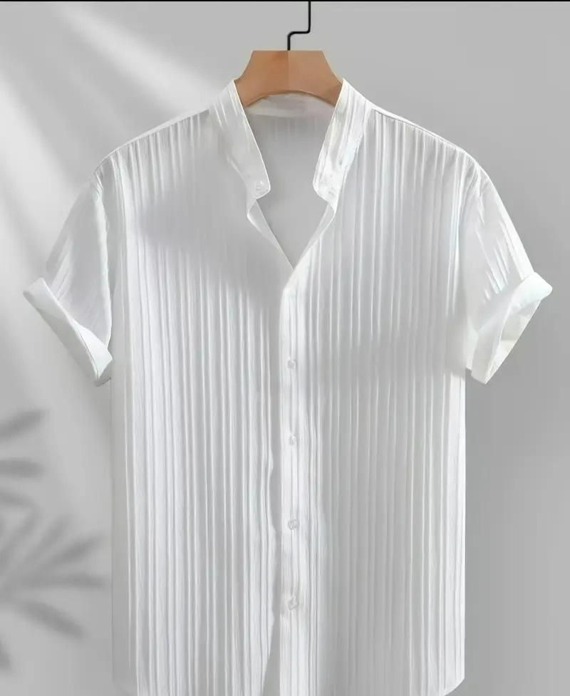 Men's Solid Retro Short Sleeves Button-Up Shirt Pack of 3